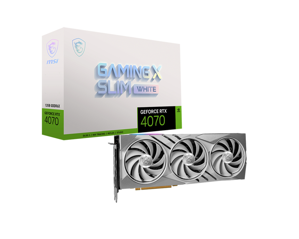 MSI VGA GEFORCE RTX 4070 GAMING X SLIM WHITE RTX4070 12GB GDDR6X 192B DX12 PCIE 4.0 X16 (3XDP 1XHDMI)